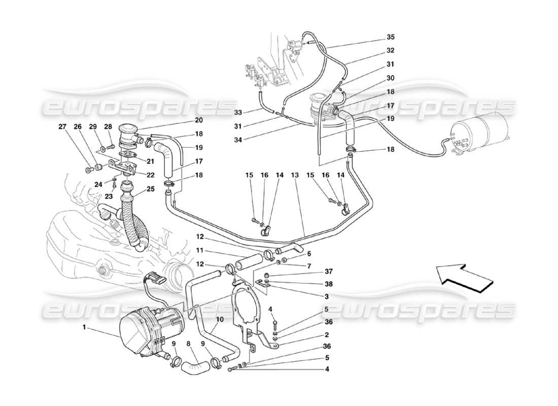 a part diagram from the Ferrari 360 Challenge Stradale parts catalogue