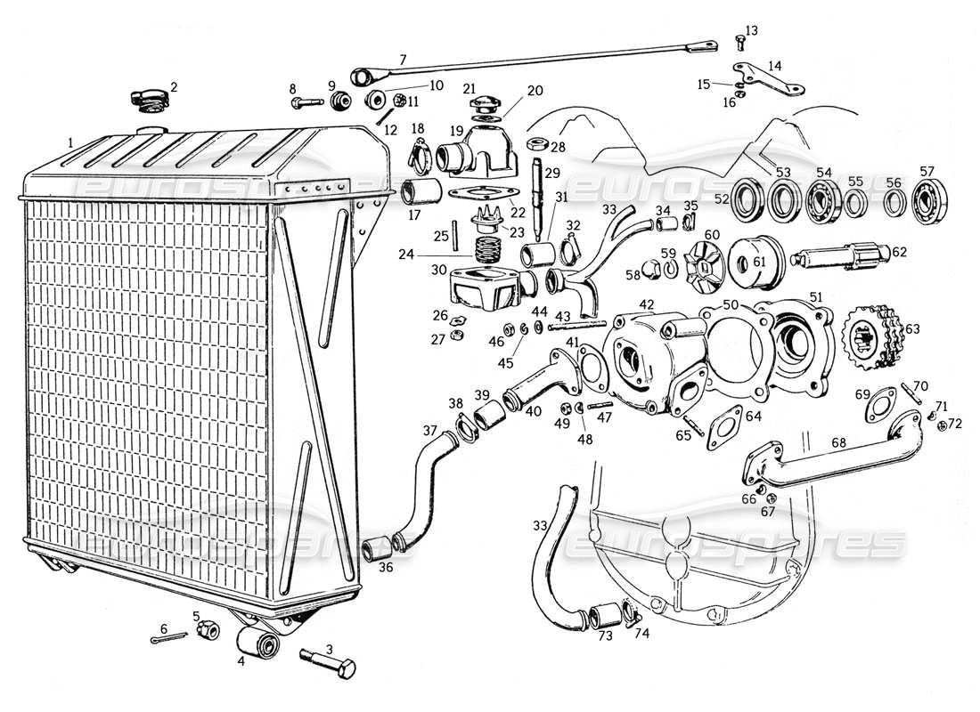 VIEW PARTS DIAGRAMS FROM THE FERRARI 250 PARTS CATALOGUE a part diagram from the ferrari 250 parts catalogue