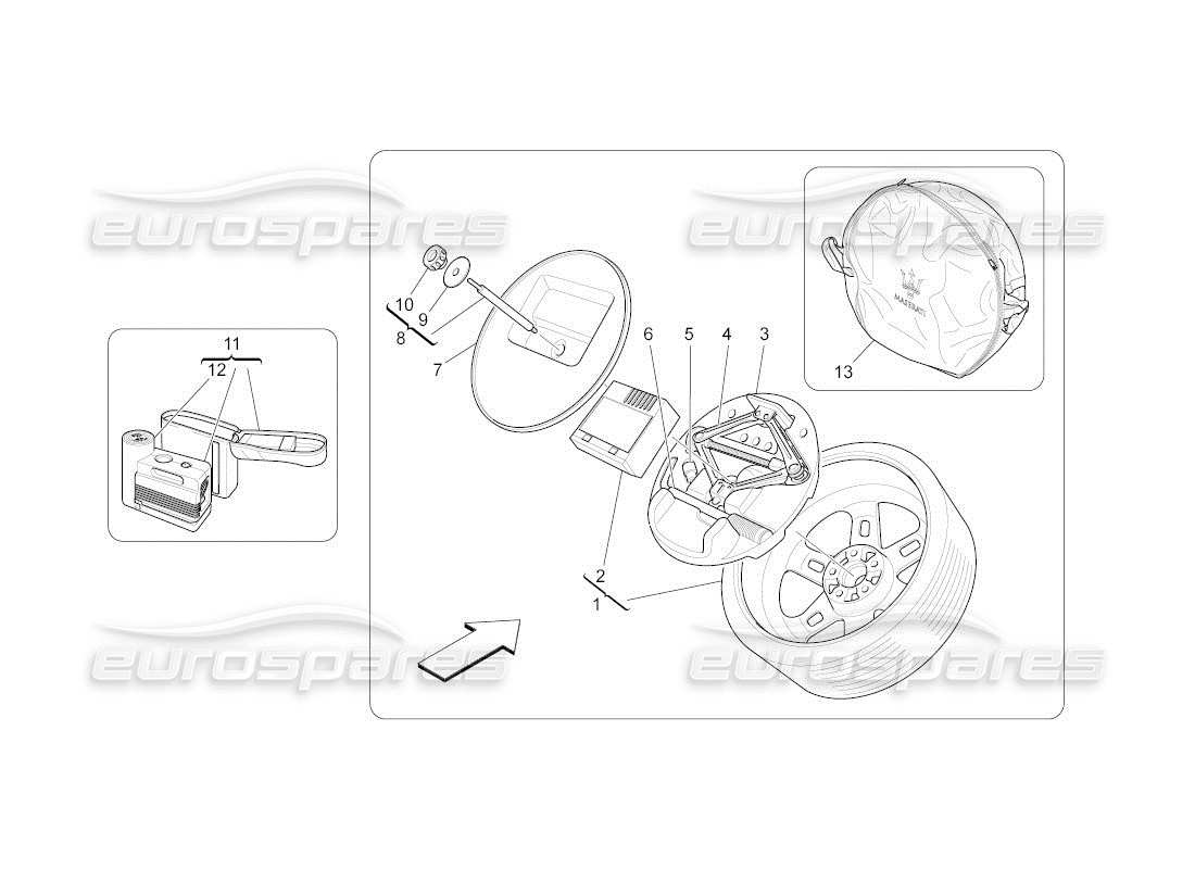 a part diagram from the maserati quattroporte m139 (2005-2013) parts catalogue