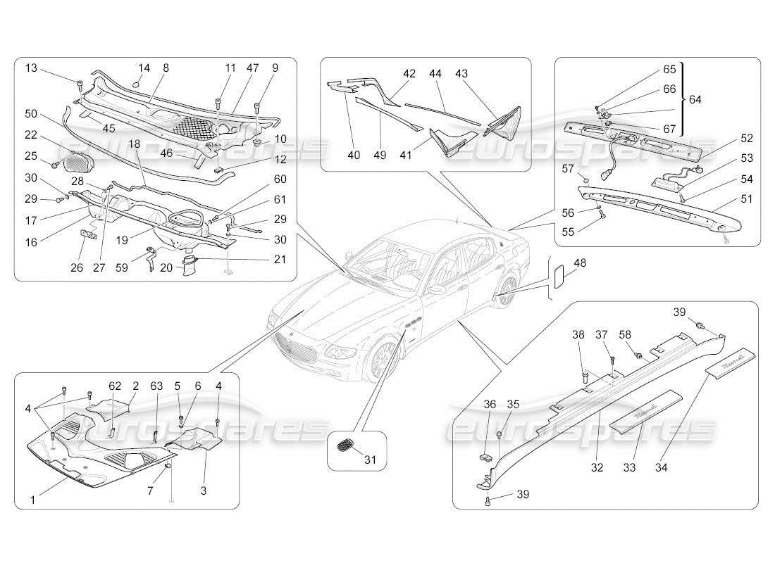 a part diagram from the maserati qtp. (2011) 4.7 auto parts catalogue
