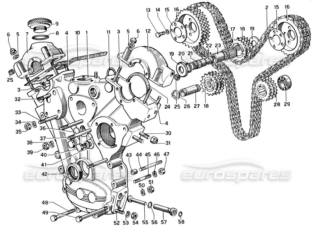 VIEW PARTS DIAGRAMS FROM THE FERRARI 330 GTC COUPE PARTS CATALOGUE a part diagram from the ferrari 330 gtc coupe parts catalogue