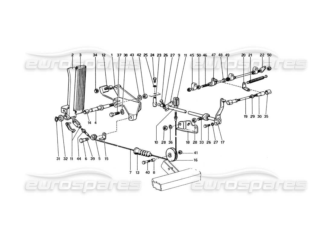 a part diagram from the ferrari 246 dino (1975) parts catalogue