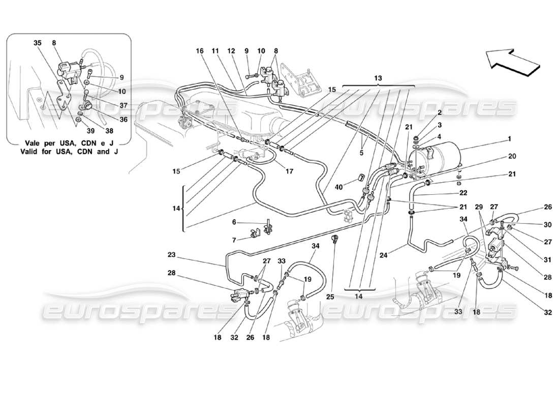 a part diagram from the Ferrari 360 Challenge Stradale parts catalogue
