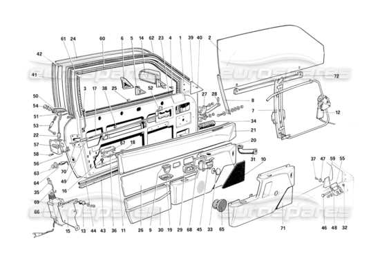 a part diagram from the ferrari mondial parts catalogue