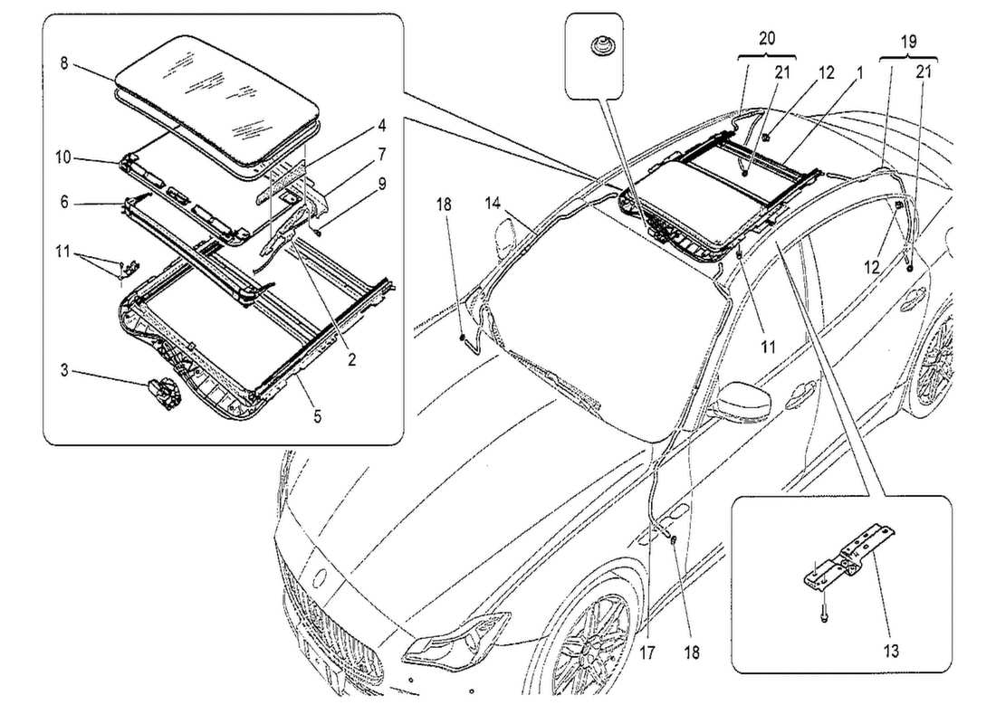 a part diagram from the maserati qtp. v8 3.8 530bhp 2014 parts catalogue