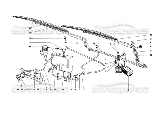 a part diagram from the ferrari mondial parts catalogue