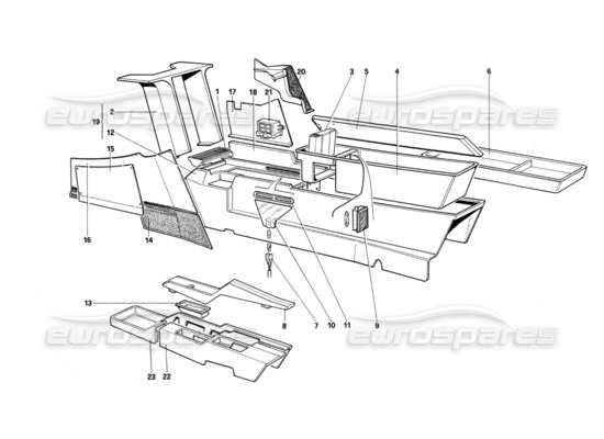 a part diagram from the ferrari testarossa parts catalogue