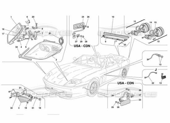 a part diagram from the ferrari 550 parts catalogue