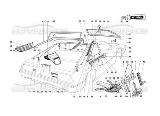 a part diagram from the ferrari mondial parts catalogue