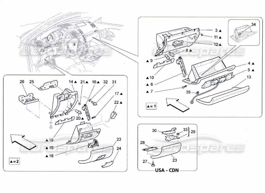 a part diagram from the maserati quattroporte m139 (2005-2013) parts catalogue