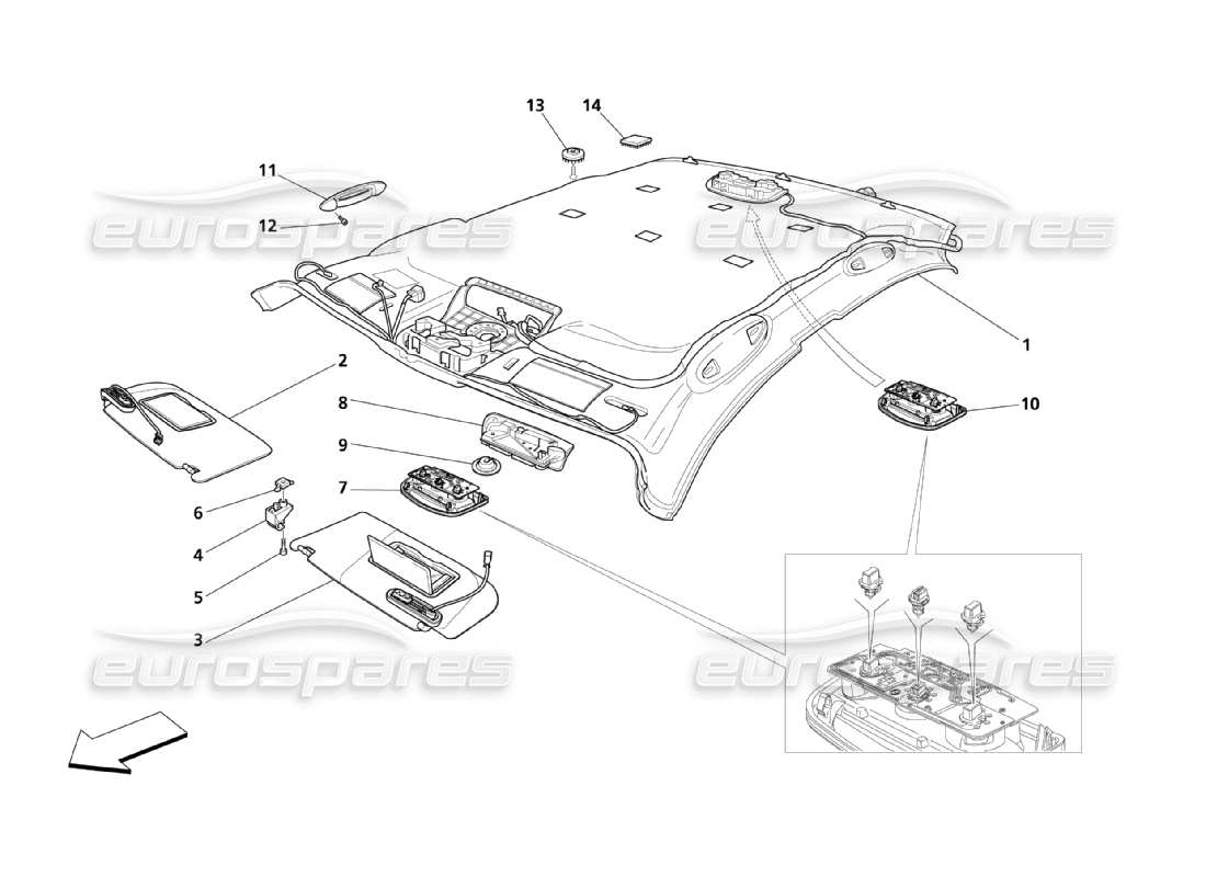 a part diagram from the maserati qtp. (2003) 4.2 parts catalogue