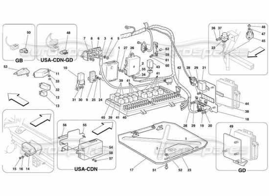 a part diagram from the ferrari 550 parts catalogue