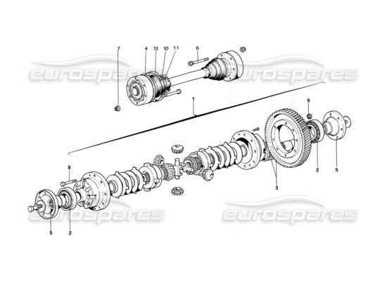 a part diagram from the ferrari mondial 3.2 qv (1987) parts catalogue