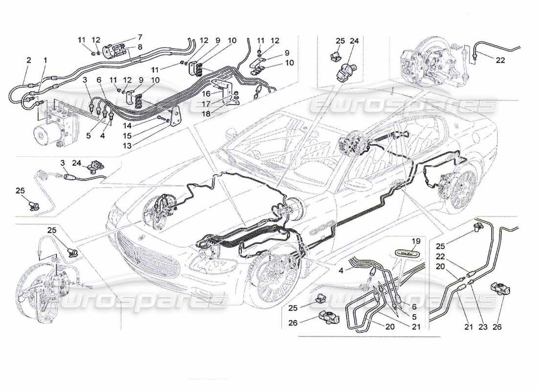 a part diagram from the maserati qtp. (2010) 4.7 parts catalogue