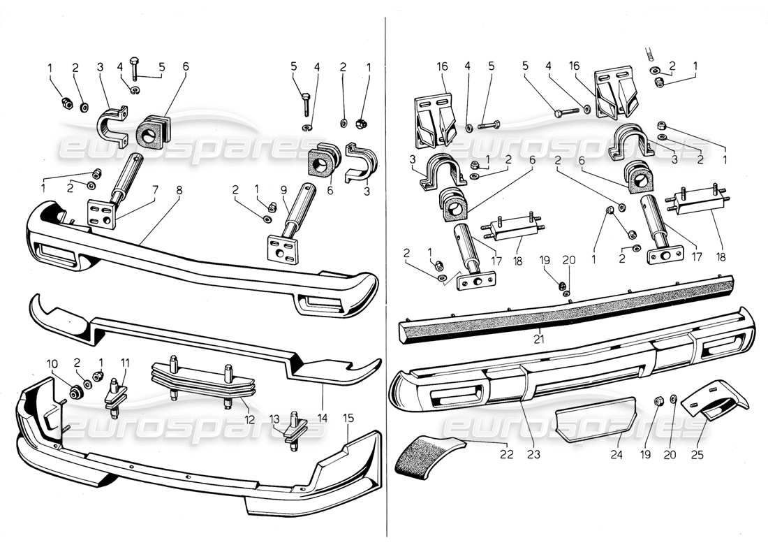a part diagram from the lamborghini jalpa 3.5 (1984) parts catalogue