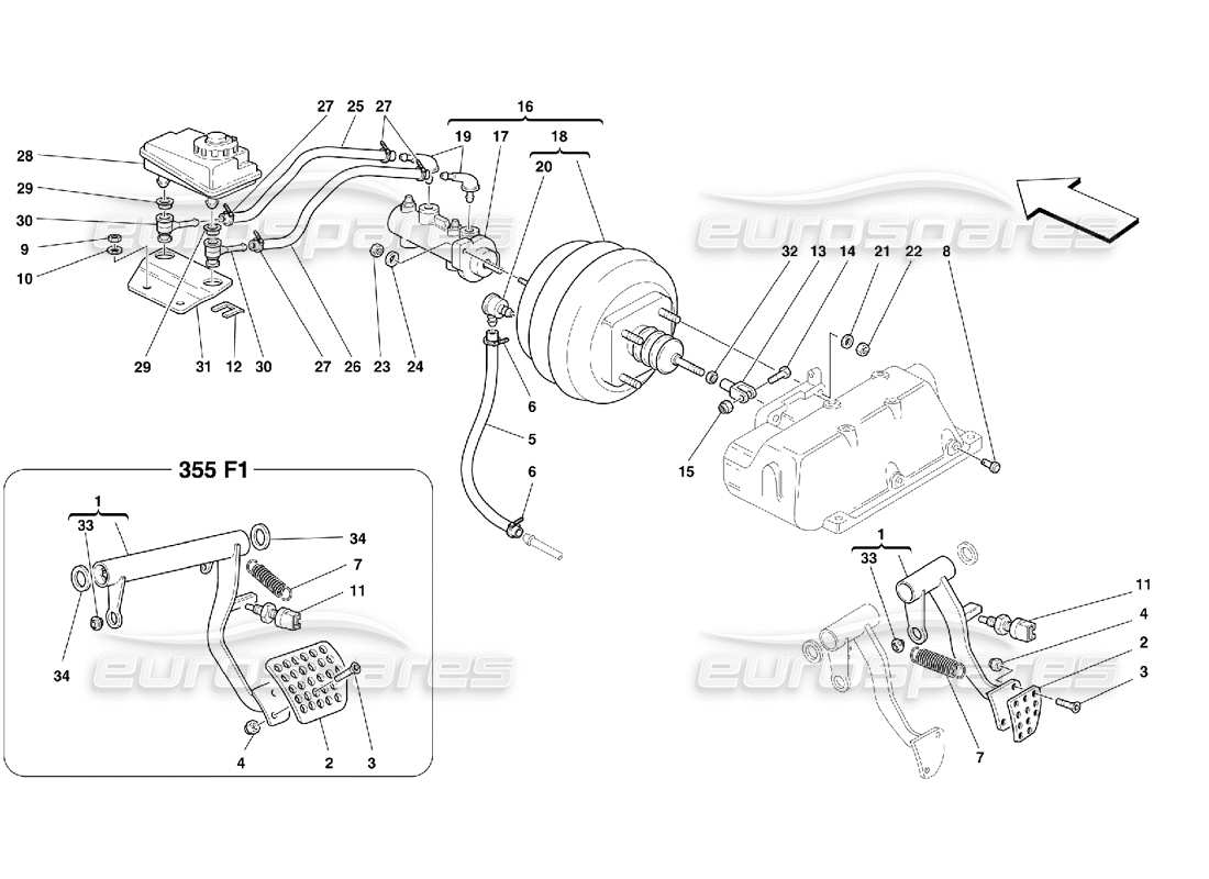 a part diagram from the ferrari 355 parts catalogue