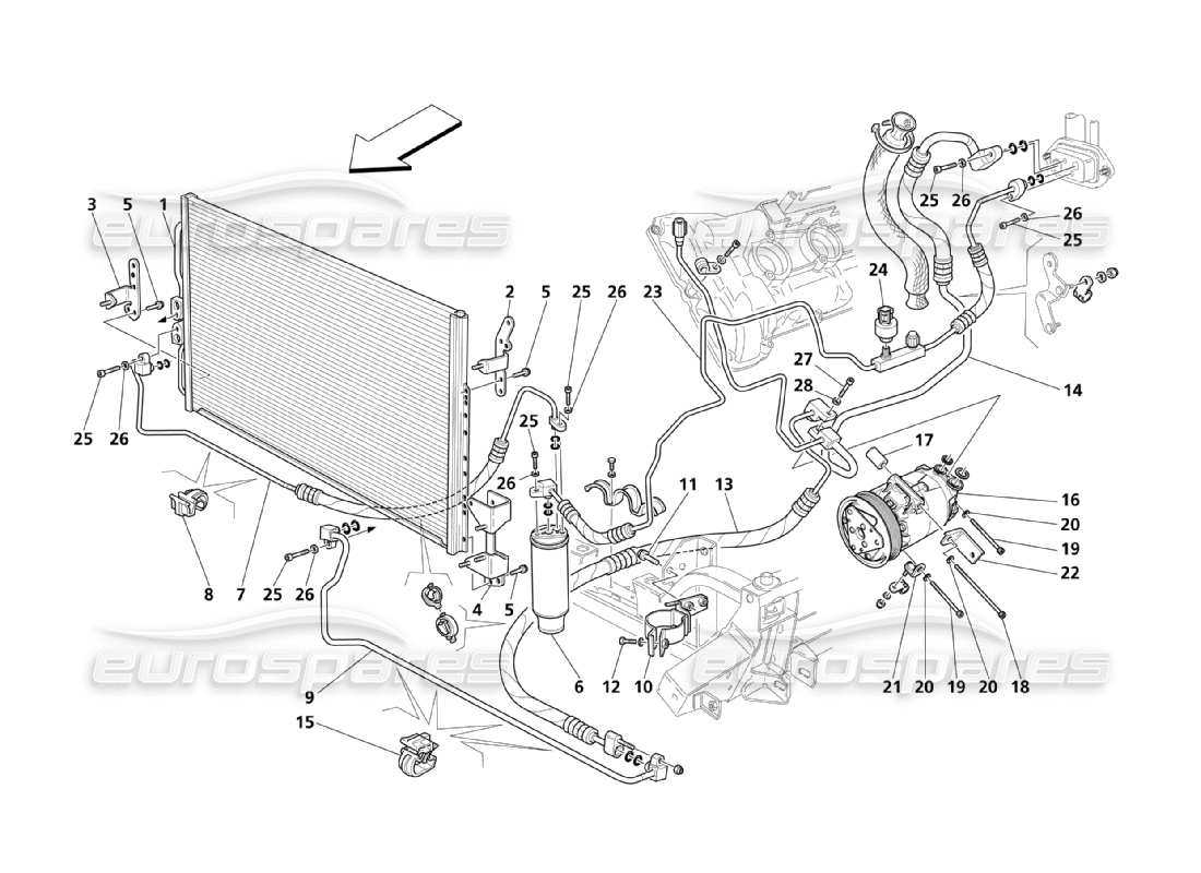 a part diagram from the maserati qtp. (2003) 4.2 parts catalogue