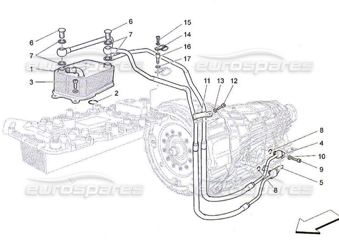 a part diagram from the maserati qtp. (2010) 4.2 parts catalogue