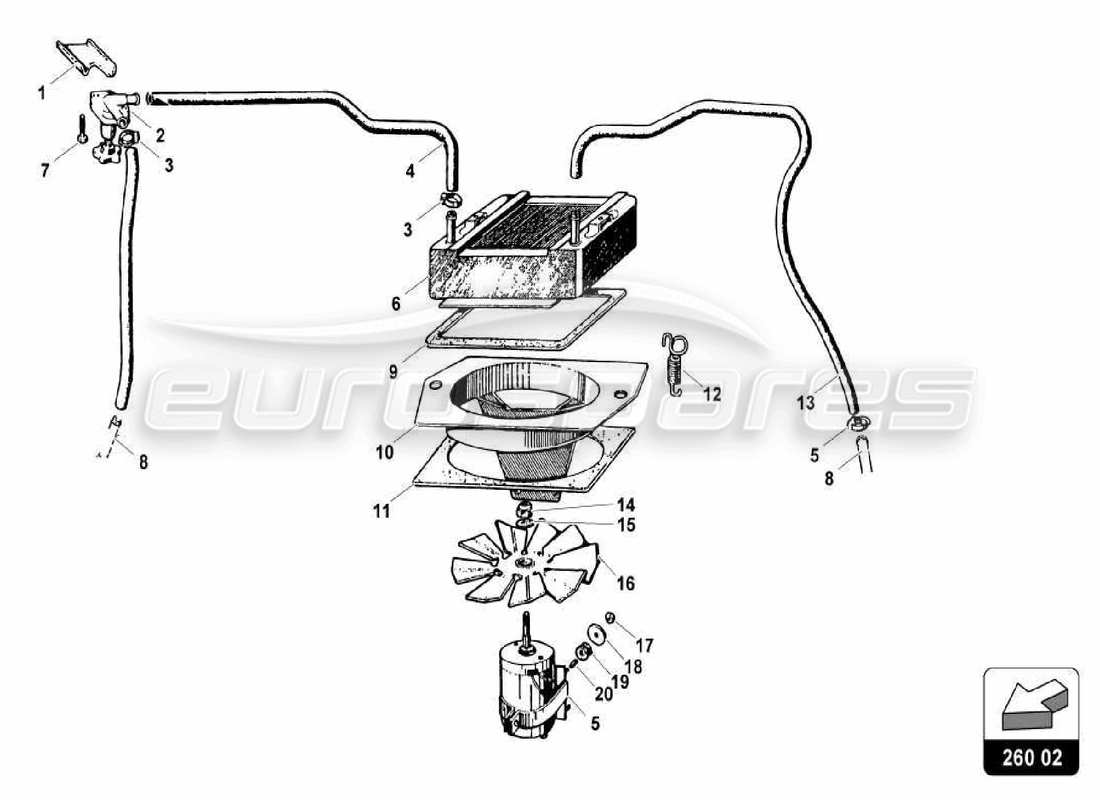 a part diagram from the lamborghini miura parts catalogue