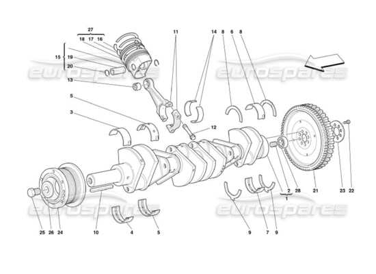 a part diagram from the ferrari 575 superamerica parts catalogue