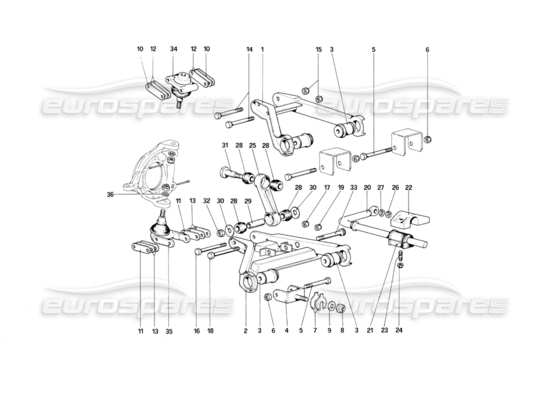 a part diagram from the ferrari mondial 3.0 qv (1984) parts catalogue