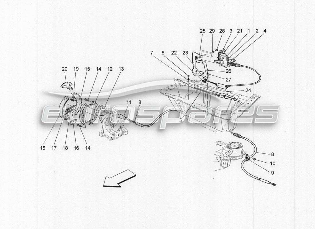 a part diagram from the maserati grancabrio parts catalogue