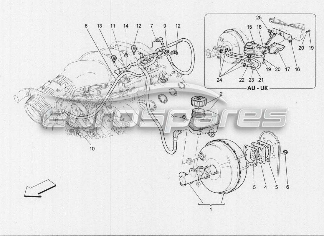 a part diagram from the maserati grancabrio mc centenario parts catalogue