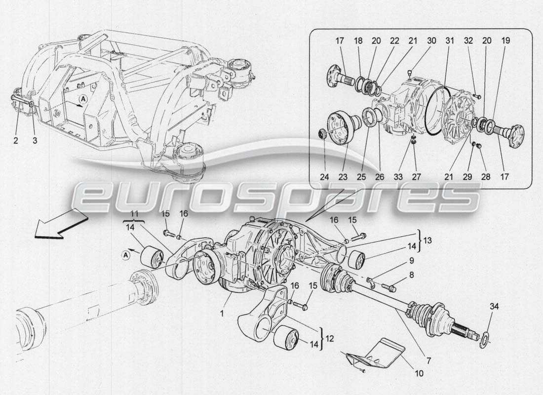 a part diagram from the maserati grancabrio parts catalogue