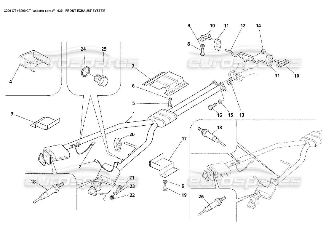 a part diagram from the Maserati 3200 GT/GTA/Assetto Corsa parts catalogue