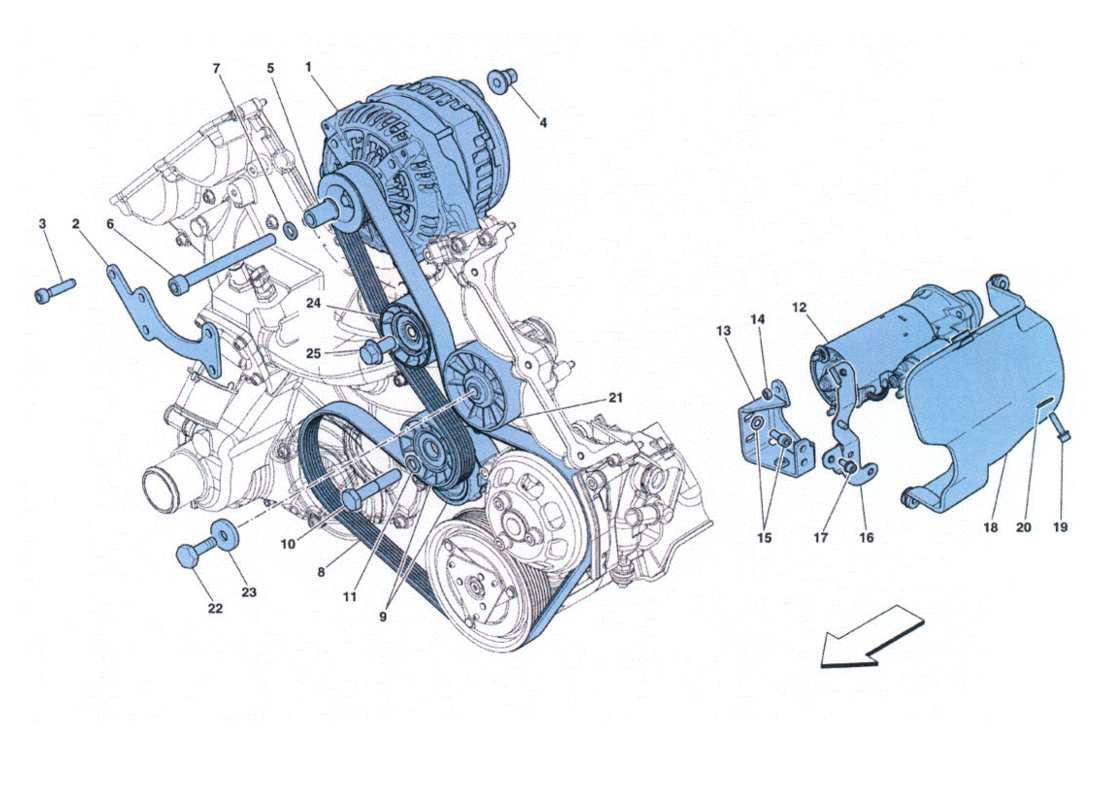 a part diagram from the ferrari 458 parts catalogue