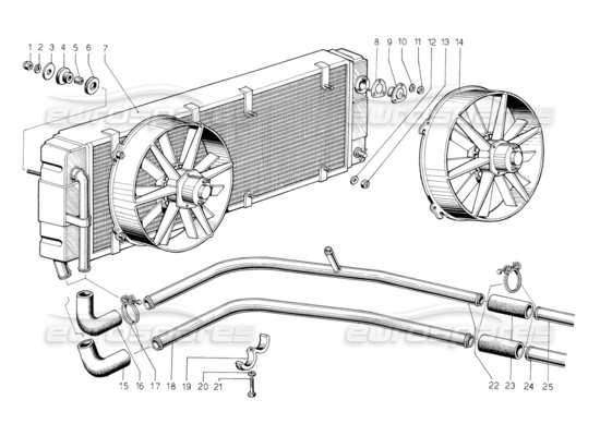 a part diagram from the lamborghini jalpa parts catalogue