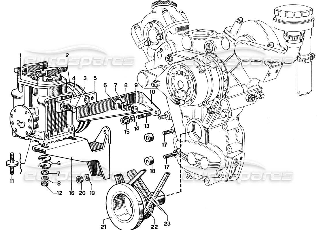 a part diagram from the ferrari 330 and 365 parts catalogue