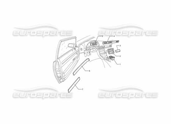 a part diagram from the maserati ghibli (1993-1995) parts catalogue