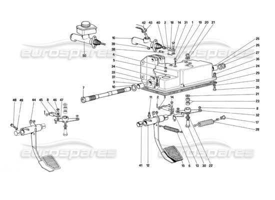 a part diagram from the ferrari mondial parts catalogue