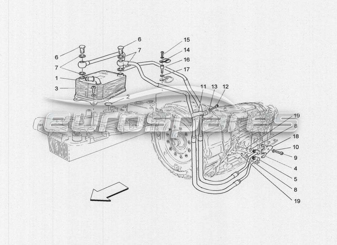 a part diagram from the maserati grancabrio parts catalogue