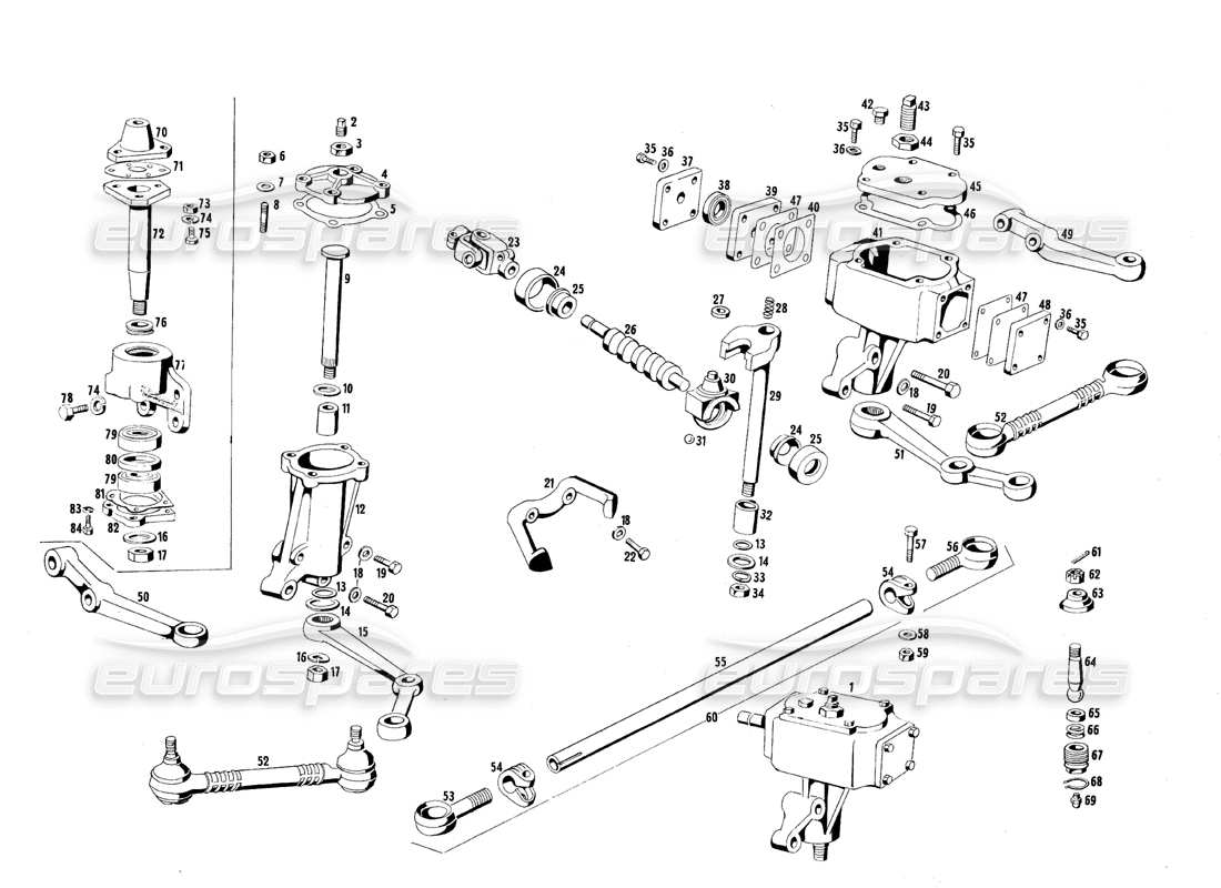 a part diagram from the maserati qtp.v8 4.7 (s1 & s2) 1967 parts catalogue