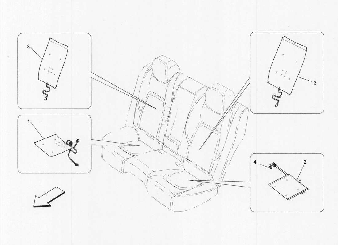 a part diagram from the maserati qtp. v6 3.0 bt 410bhp 2wd 2017 parts catalogue