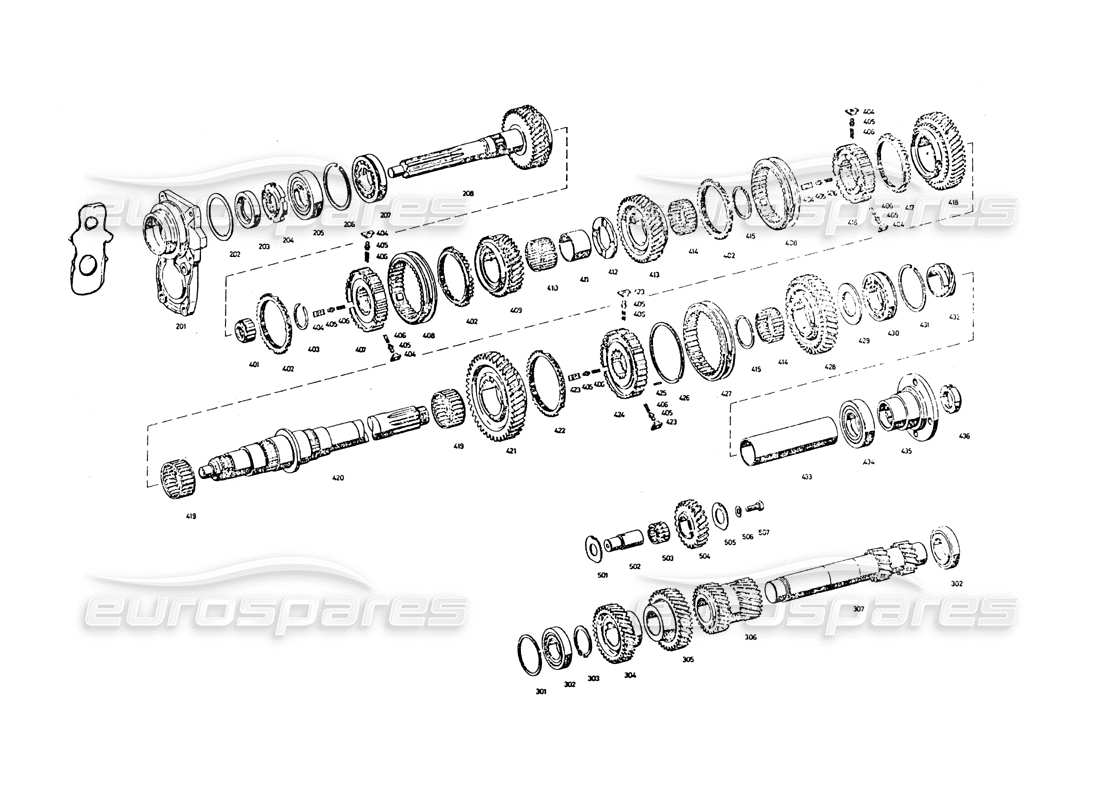 VIEW PARTS DIAGRAMS FROM THE MASERATI KHAMSIN PARTS CATALOGUE a part diagram from the maserati khamsin parts catalogue