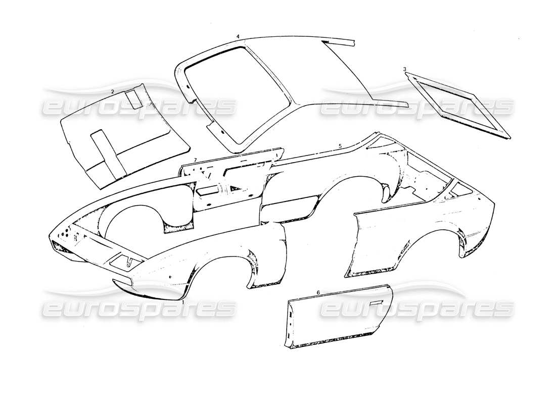 VIEW PARTS DIAGRAMS FROM THE MASERATI KHAMSIN PARTS CATALOGUE a part diagram from the maserati khamsin parts catalogue