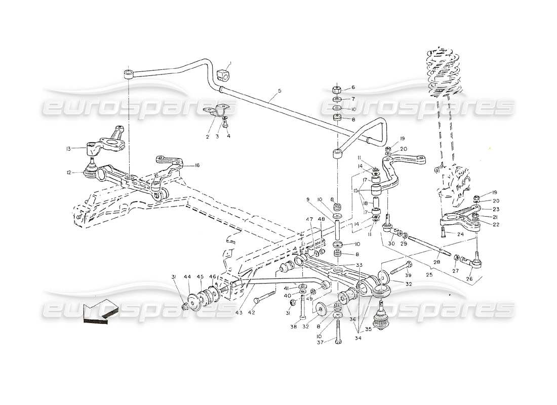 a part diagram from the maserati shamal parts catalogue