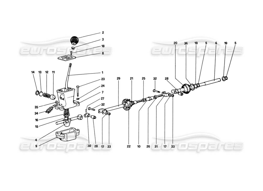 a part diagram from the ferrari 308 gtb (1980) parts catalogue