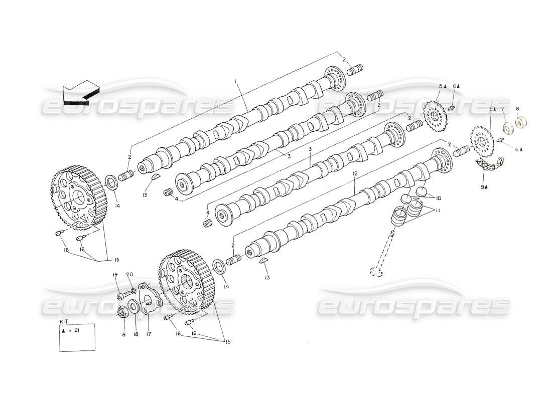 VIEW PARTS DIAGRAMS FROM THE MASERATI SHAMAL PARTS CATALOGUE a part diagram from the maserati shamal parts catalogue