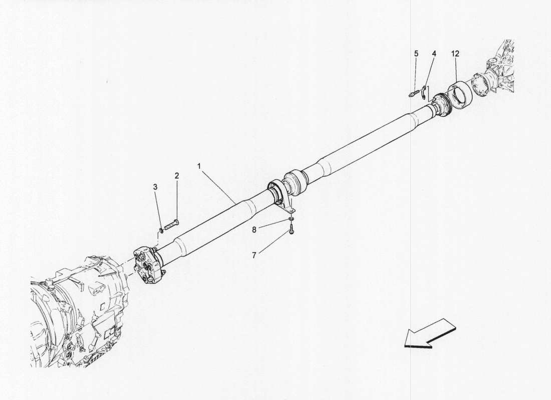 a part diagram from the maserati quattroporte m156 (2014 onwards) parts catalogue