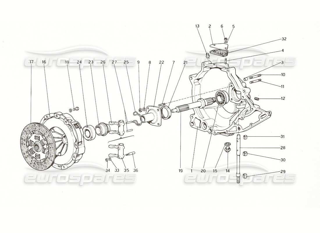 a part diagram from the Ferrari 308 GT4 Dino (1976) parts catalogue
