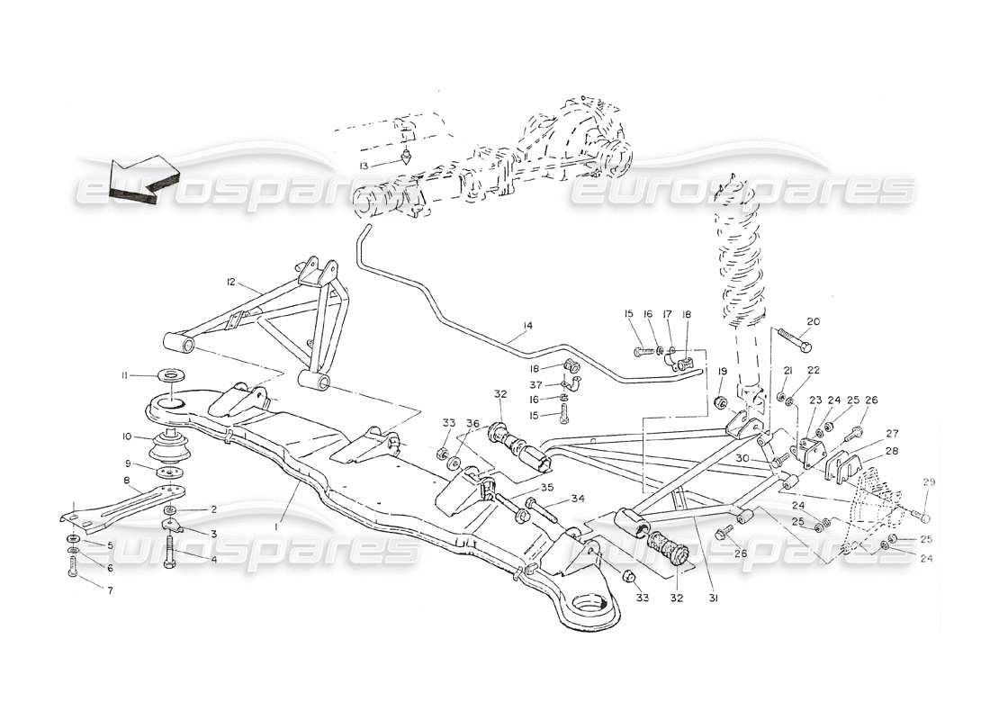 a part diagram from the maserati shamal parts catalogue