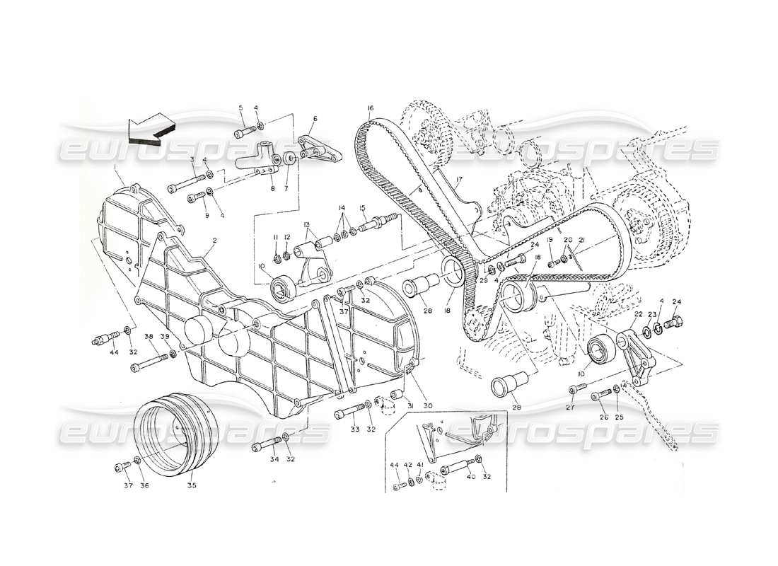 VIEW PARTS DIAGRAMS FROM THE MASERATI SHAMAL PARTS CATALOGUE a part diagram from the maserati shamal parts catalogue