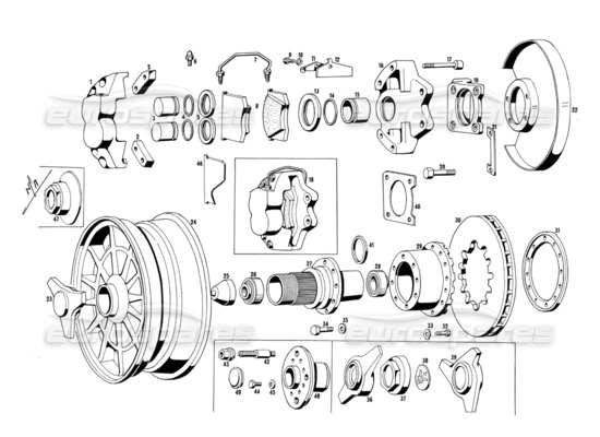 a part diagram from the maserati ghibli 4.7 / 4.9 parts catalogue