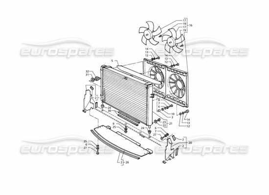 a part diagram from the maserati qtp. 3.2 v8 (1999) parts catalogue