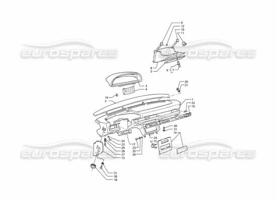 a part diagram from the maserati quattroporte (1996-2001) parts catalogue