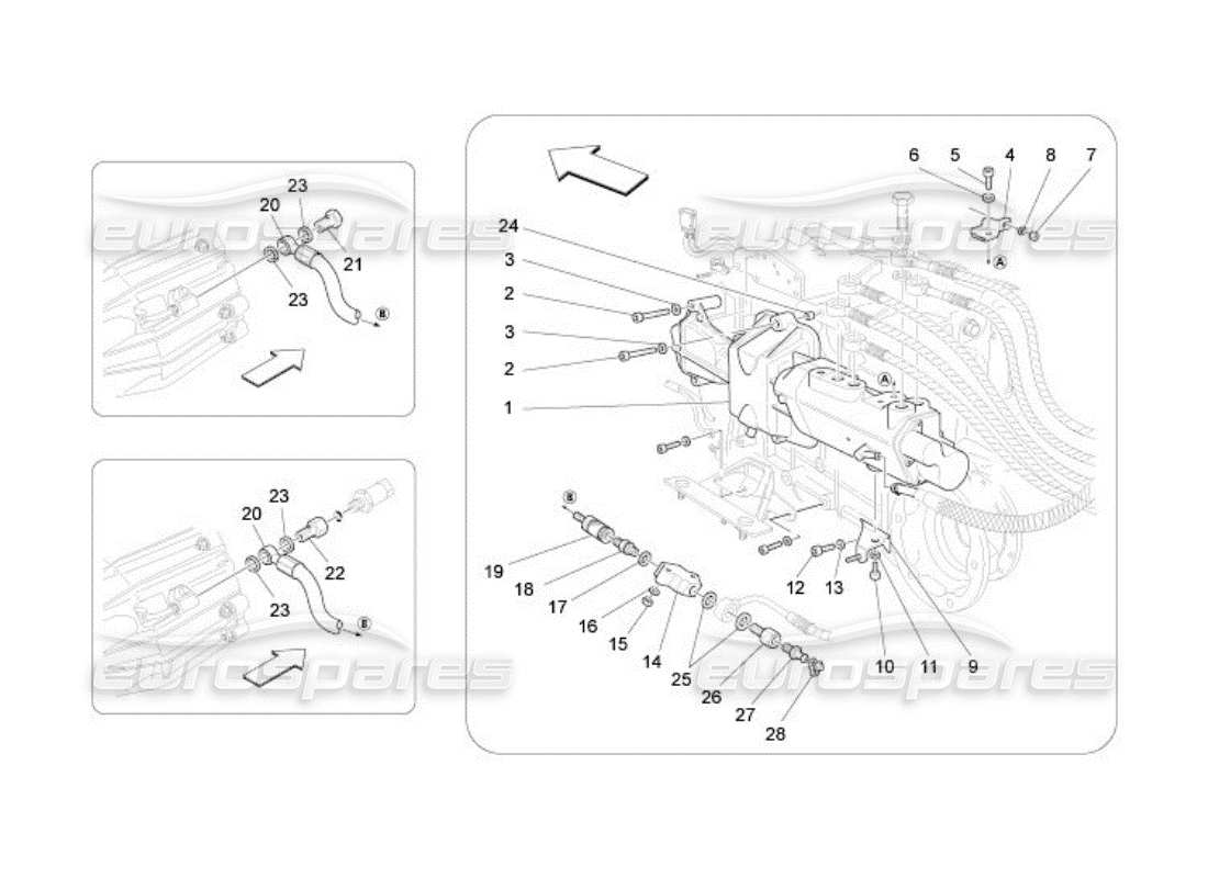 a part diagram from the maserati qtp. (2005) 4.2 parts catalogue